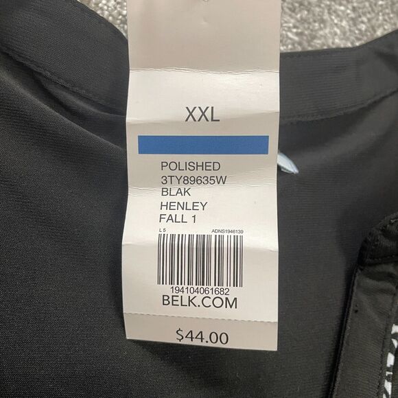 New Directions Blouse shirt womens XXL 2XL Black Long Sleeve Roll Henley New NWT - Picture 6 of 13